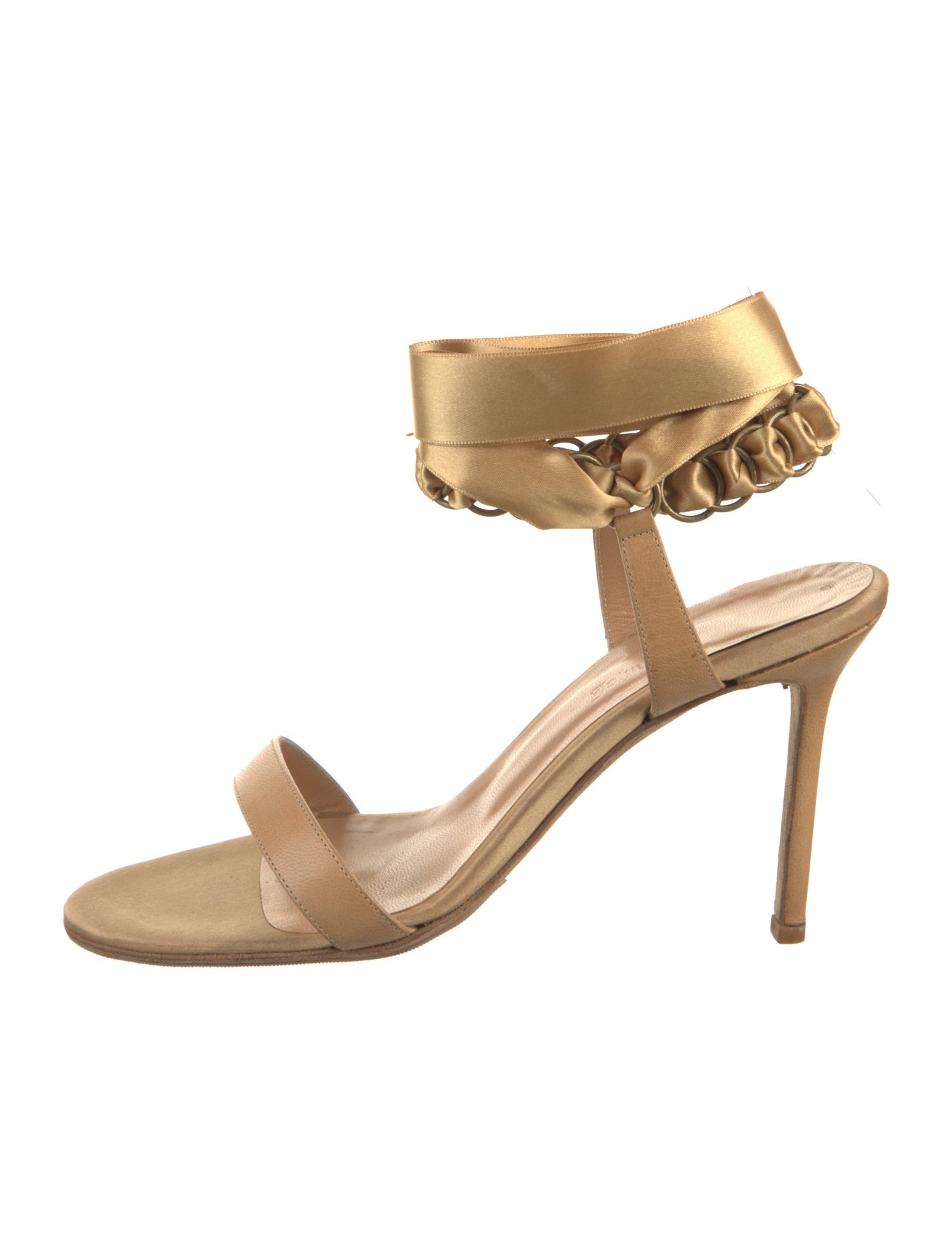 John Galliano Satin Chain-Link Accents Sandals