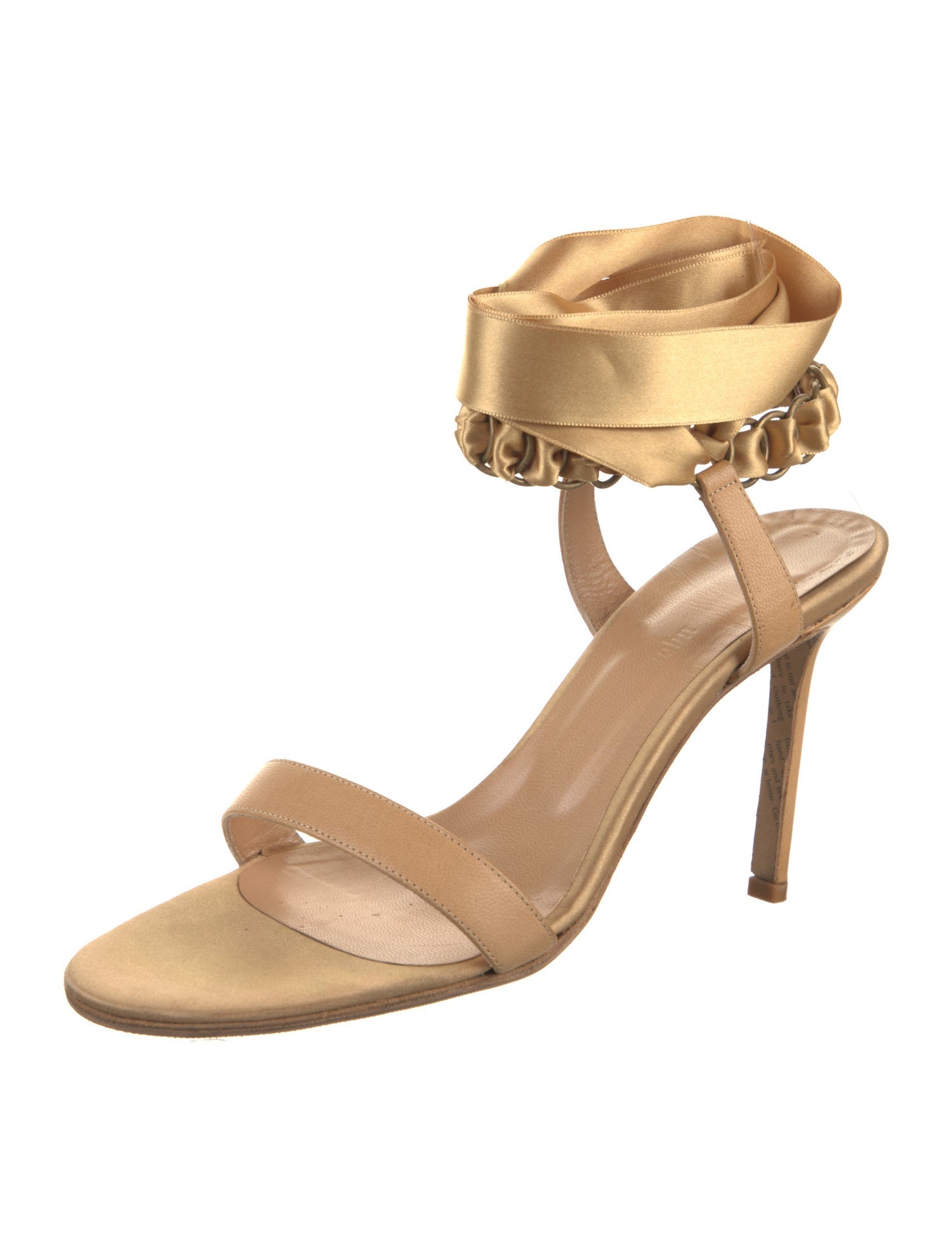 John Galliano Satin Chain-Link Accents Sandals