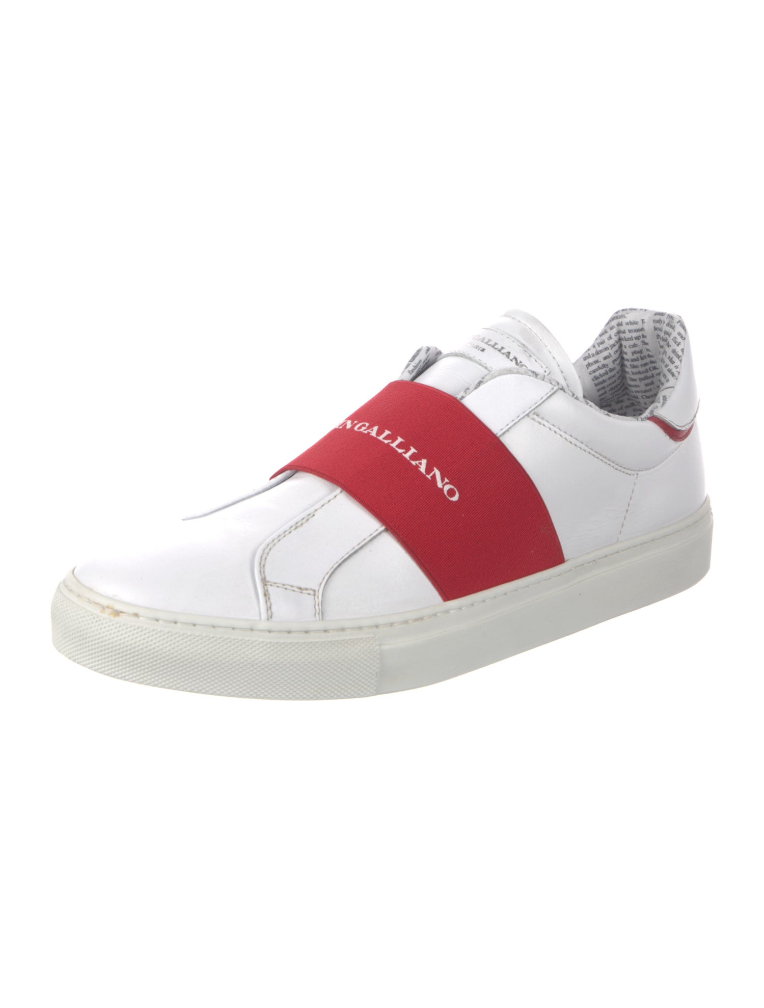 John Galliano Leather Colorblock Pattern Sneakers