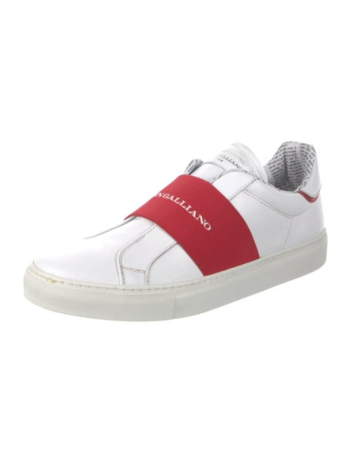 John Galliano Leather Colorblock Pattern Sneakers