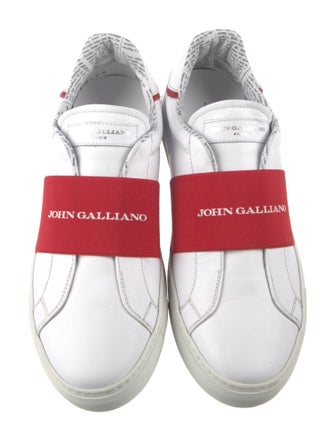 John Galliano Leather Colorblock Pattern Sneakers