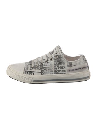 John Galliano Leather Printed Sneakers