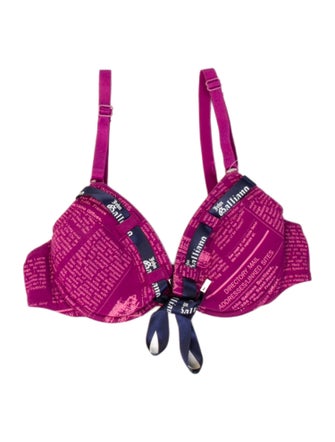 John Galliano Printed V-Neck Crop Top