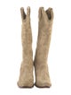John Galliano Suede Colorblock Pattern Western Boots