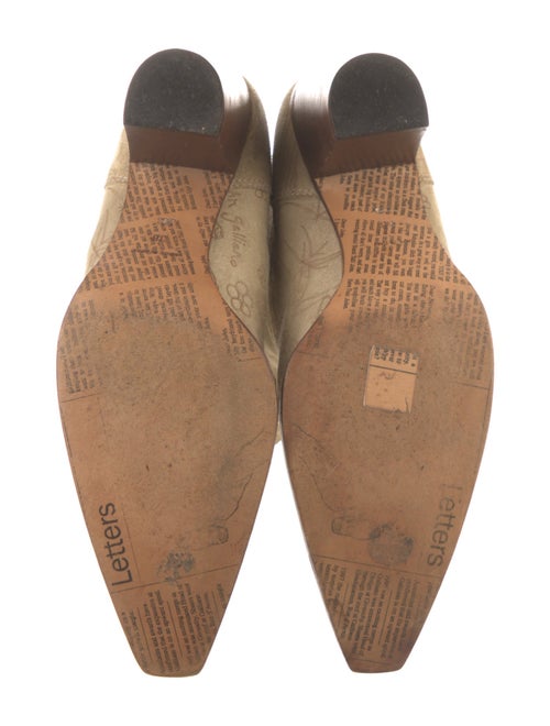 John Galliano Suede Colorblock Pattern Western Boots