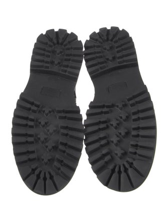 John Galliano Leather Printed Combat Boots