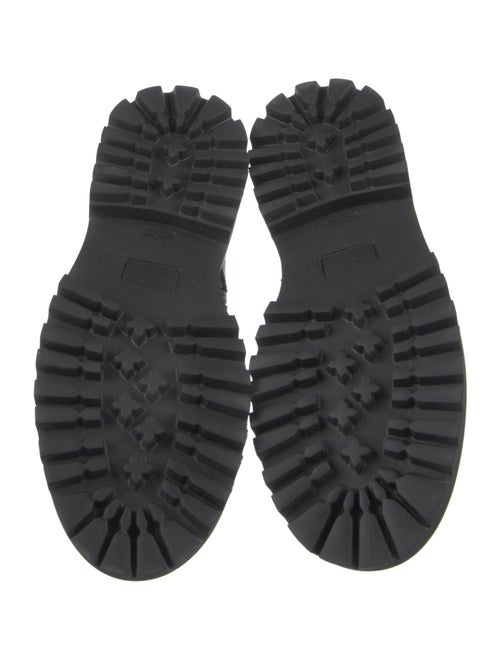 John Galliano Leather Printed Combat Boots