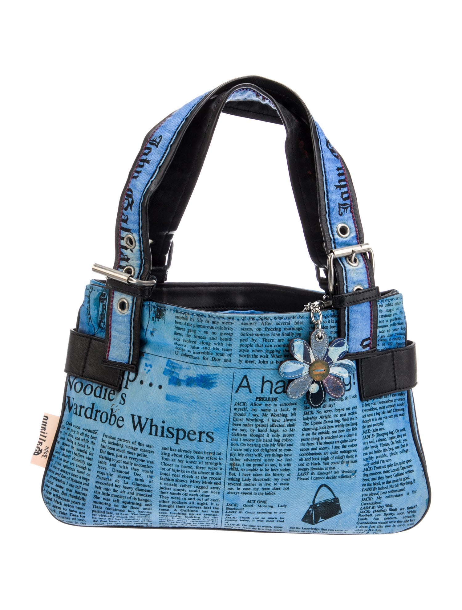 John Galliano Canvas Top Handle Bag