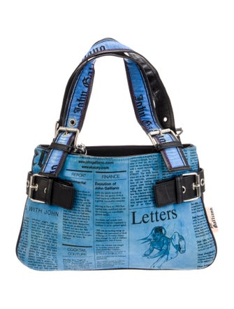 John Galliano Canvas Top Handle Bag