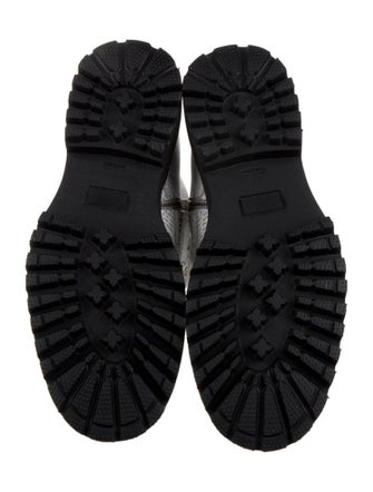 John Galliano Leather Printed Combat Boots