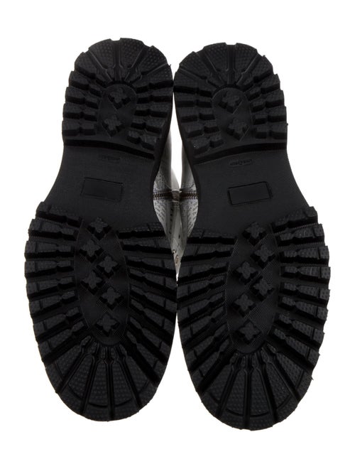 John Galliano Leather Printed Combat Boots