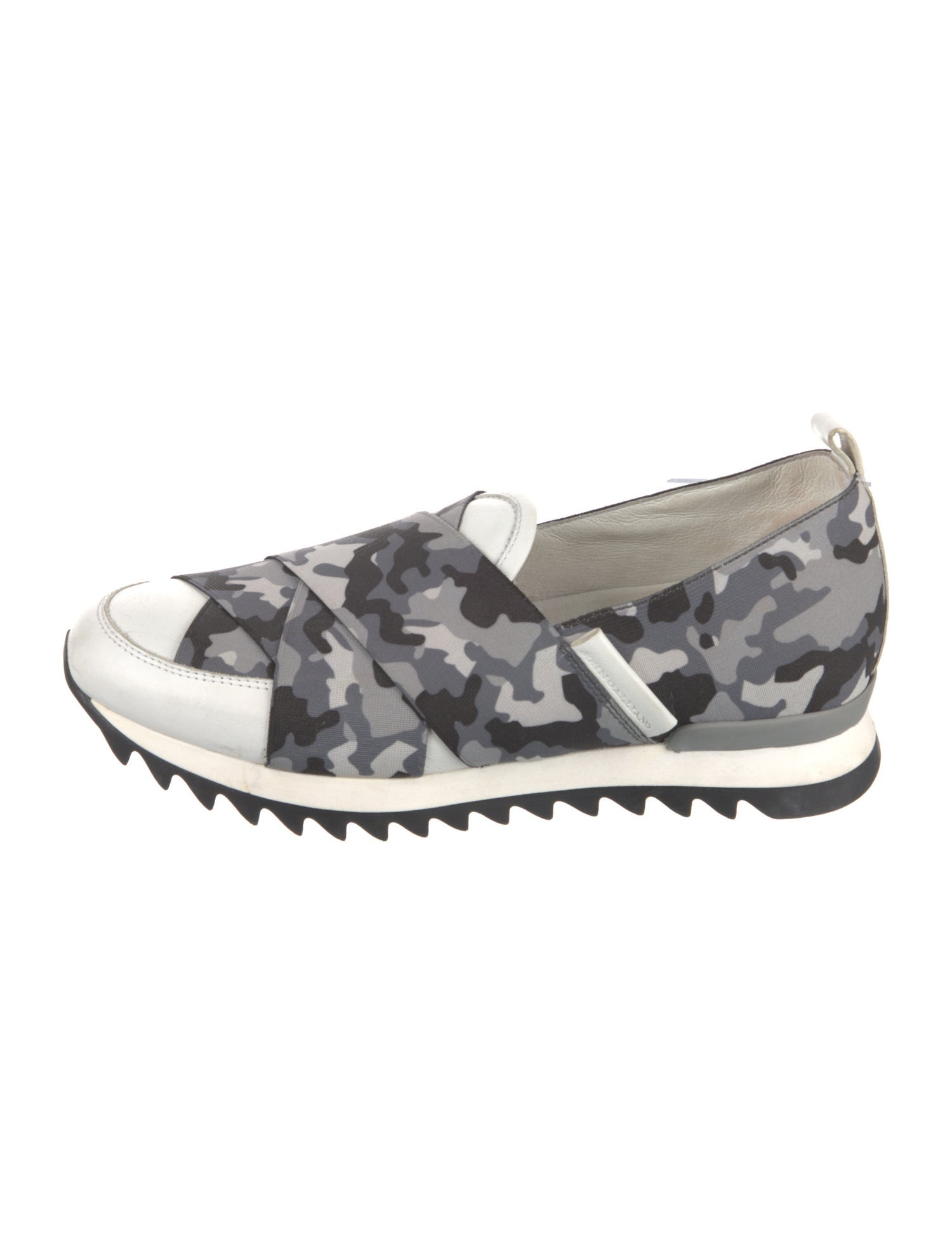John Galliano Leather Camouflage Print Sneakers