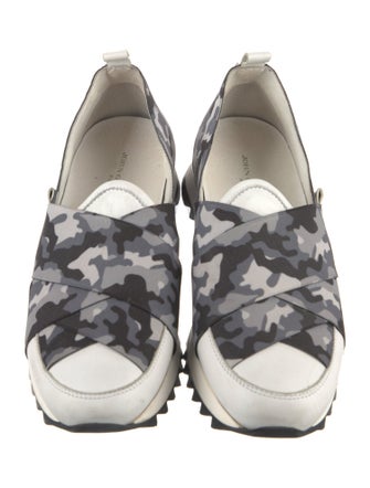 John Galliano Leather Camouflage Print Sneakers