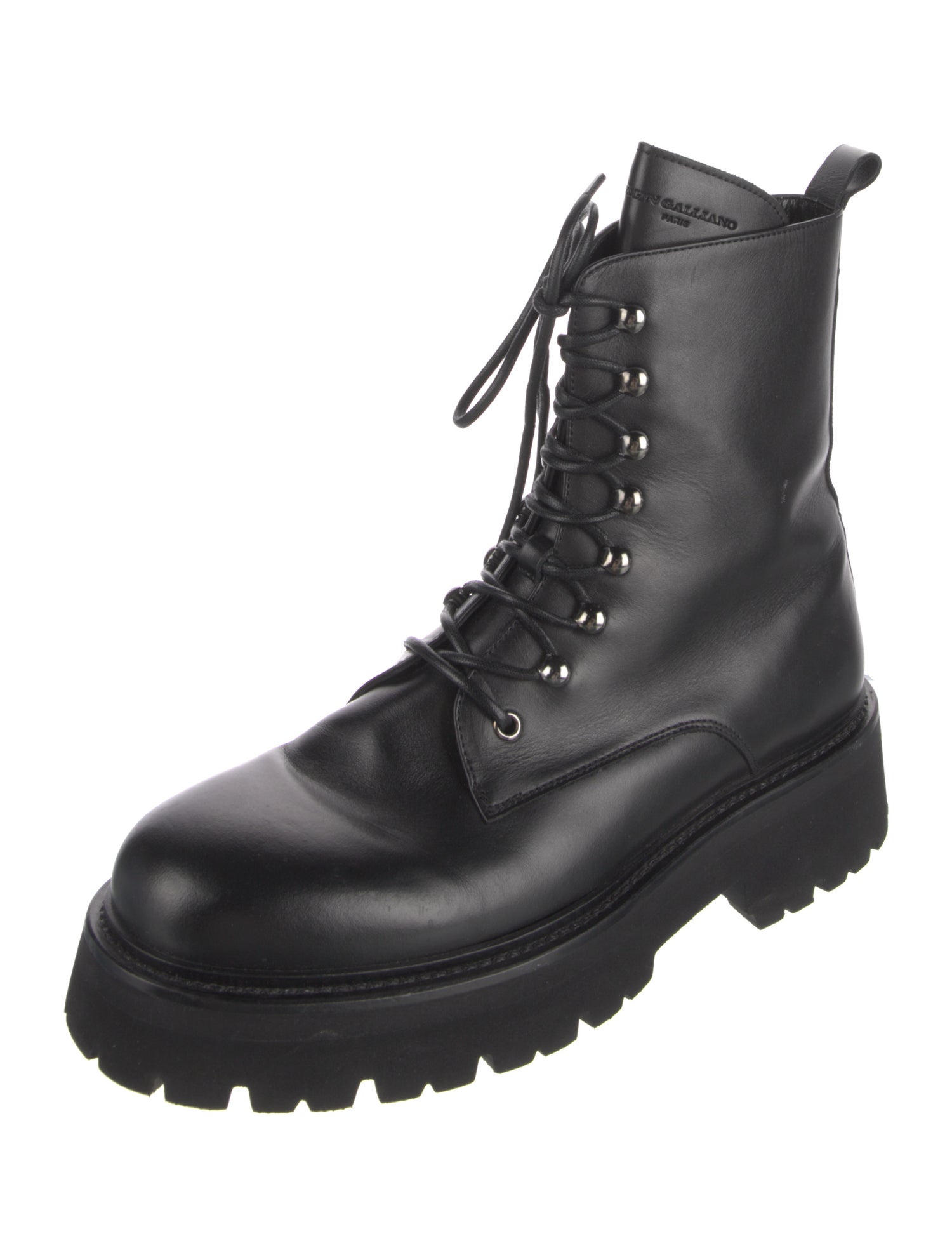 John Galliano Leather Combat Boots