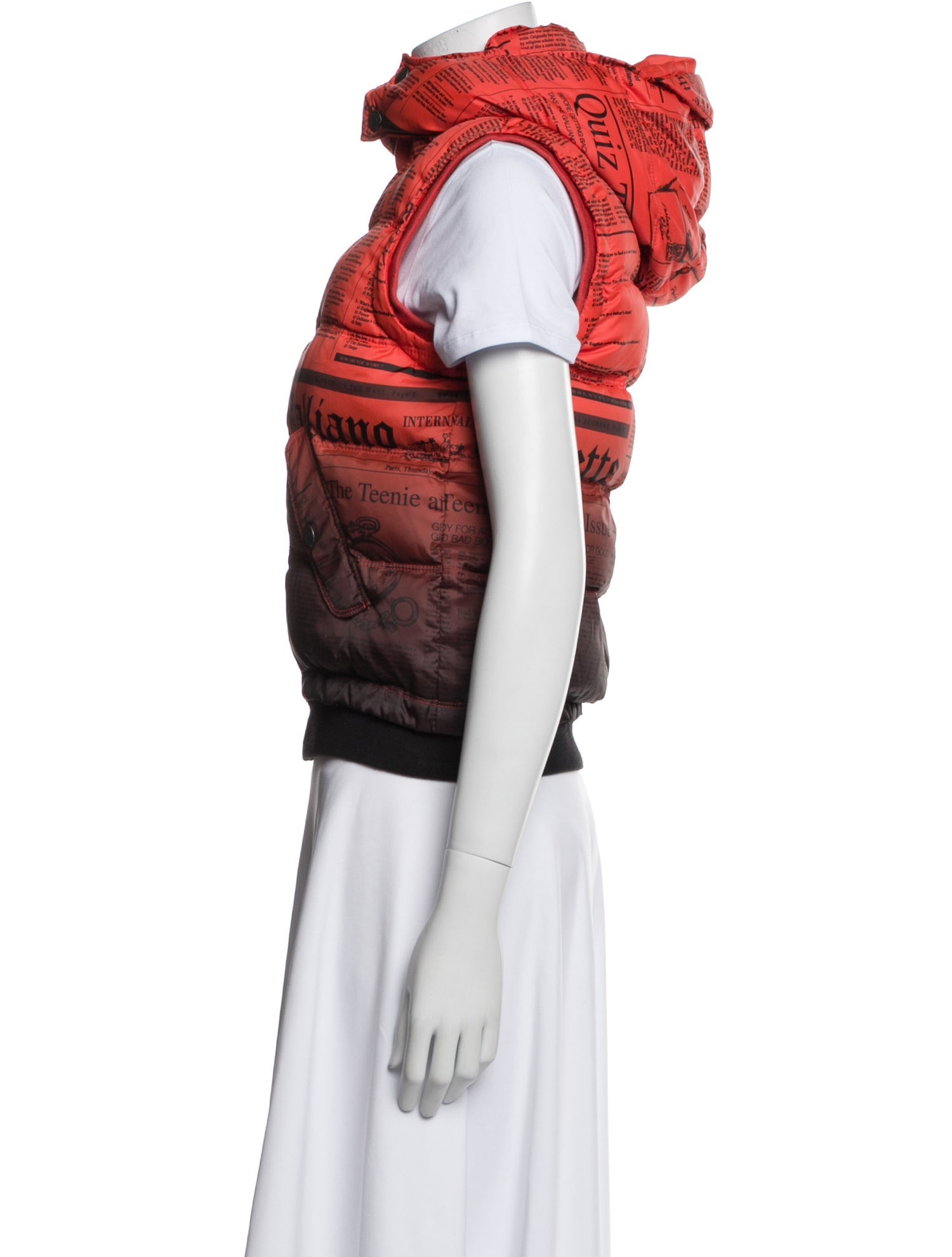John Galliano Printed Puffer Vest