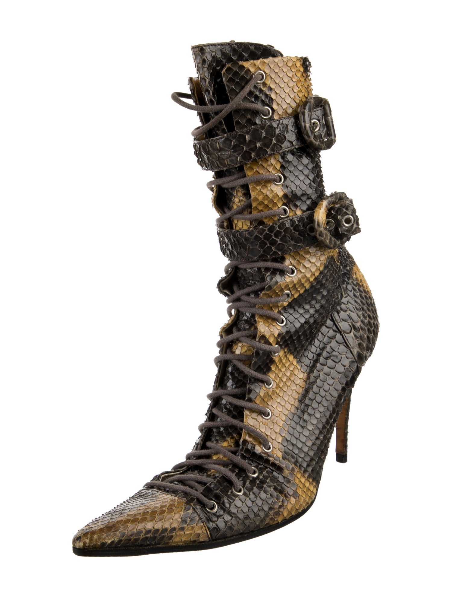 John Galliano Vintage Late 1990's - Early 2000's Lace-Up Boots