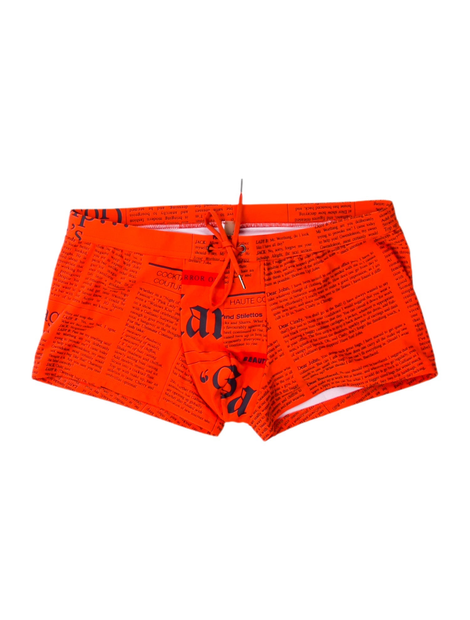 John Galliano Printed Swim Trunks w/ Tags