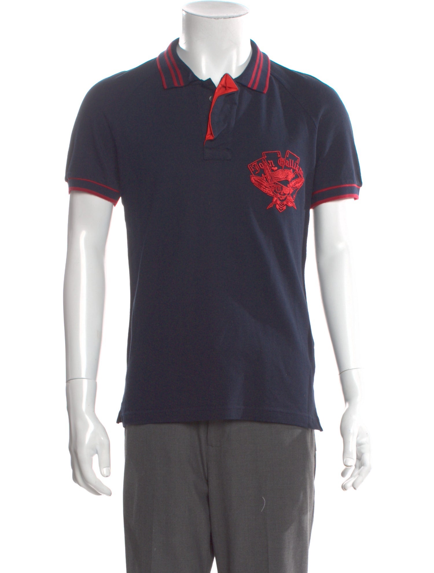 John Galliano Graphic Print Crew Neck Polo Shirt