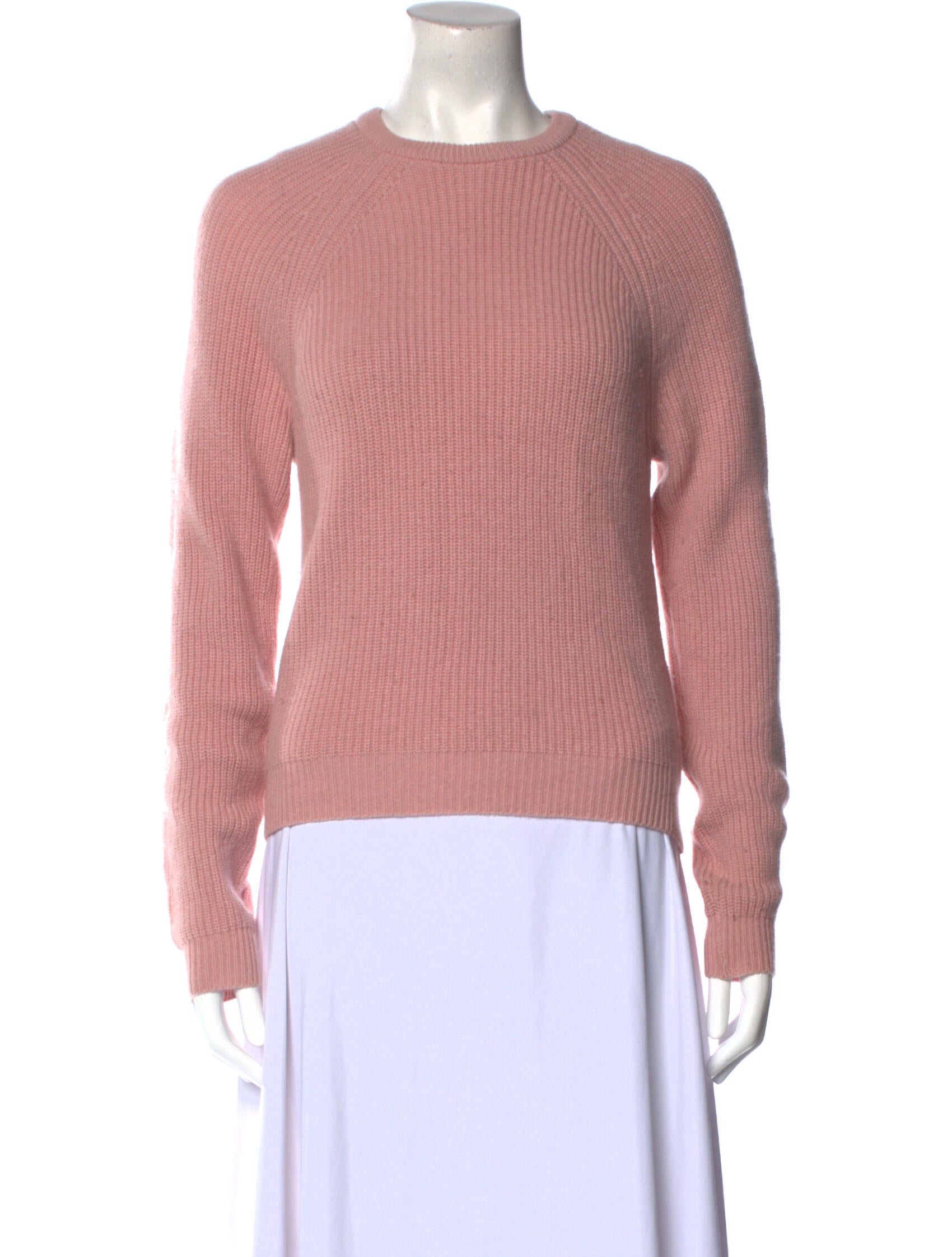 Johnstons of Elgin Cashmere Crew Neck Sweater Pink Knitwear, Clothing