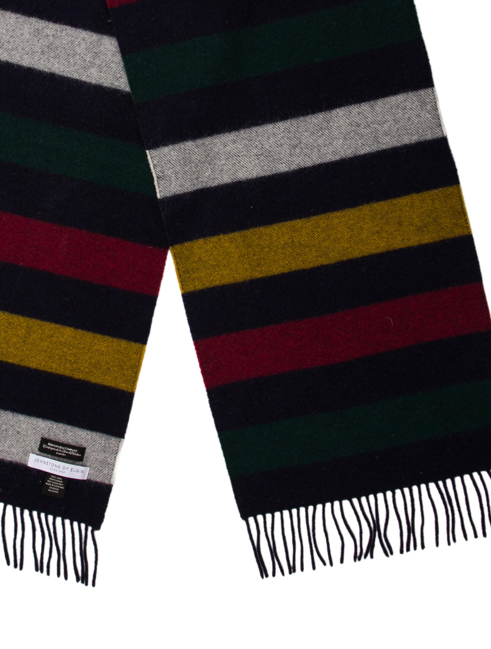 Johnstons of Elgin Wool Striped Scarf