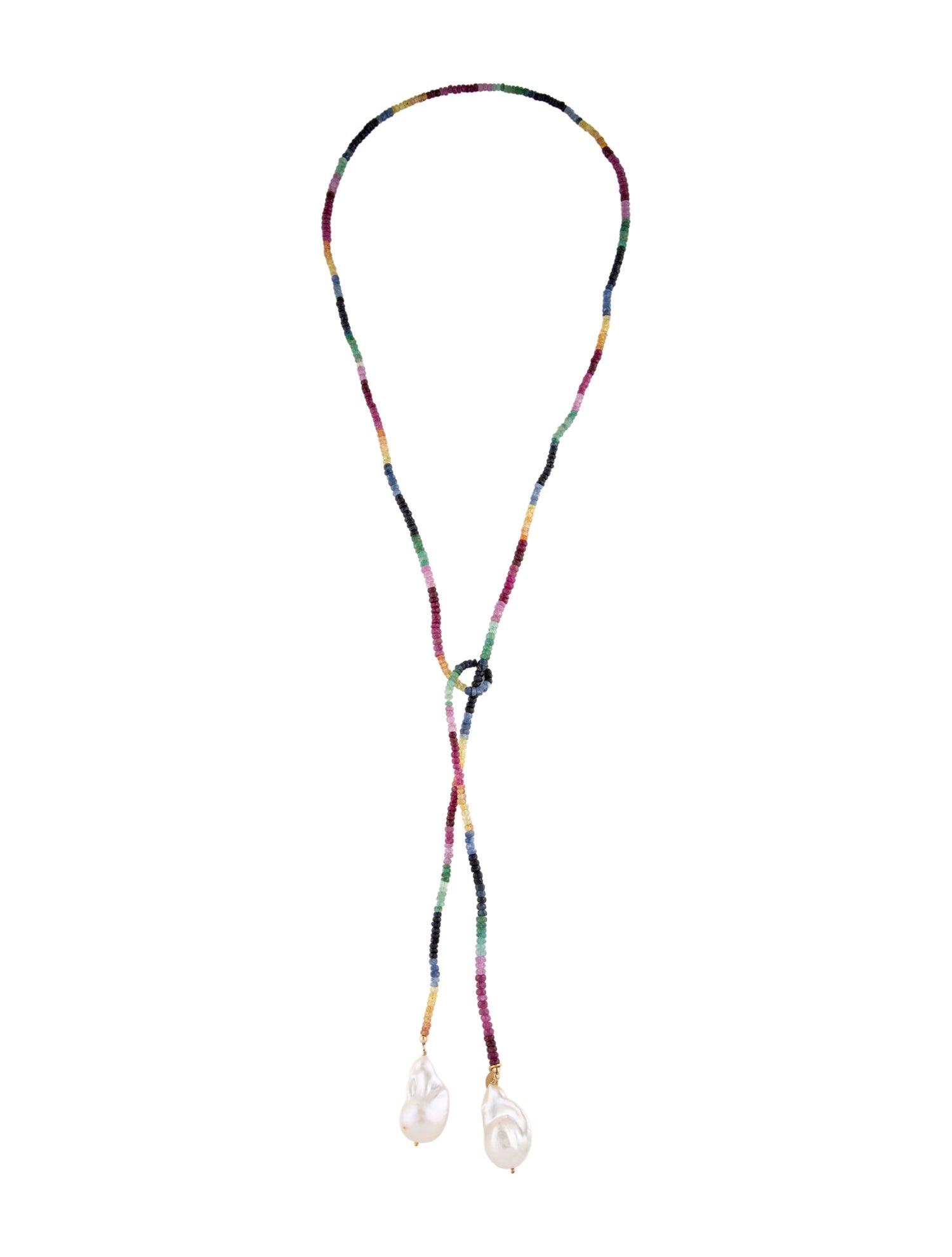 Joie DiGiovanni Pearl & Multistone Lariat Necklace