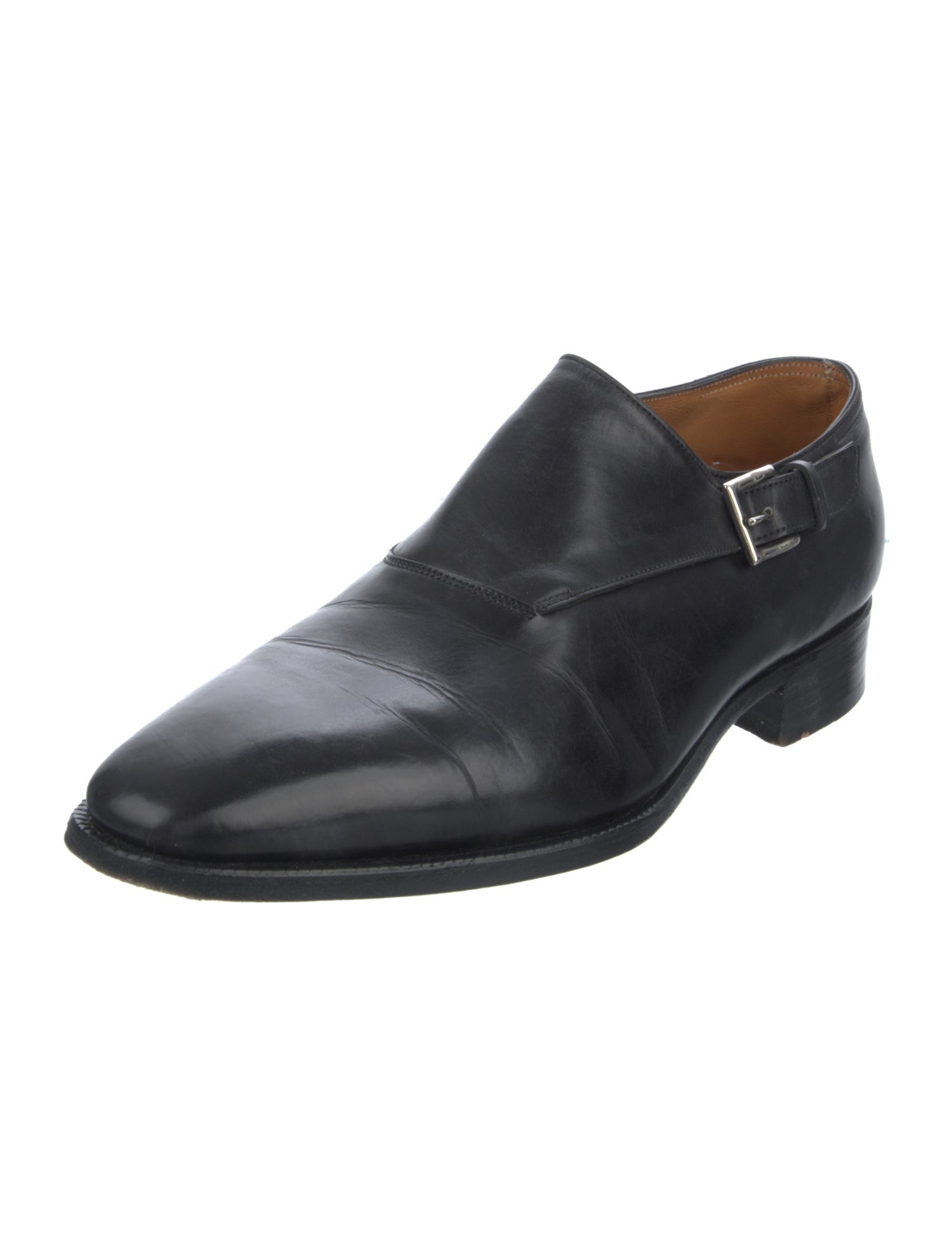 John Lobb Leather Monk Straps - Black Monk Straps, Shoes - JOL23389 ...