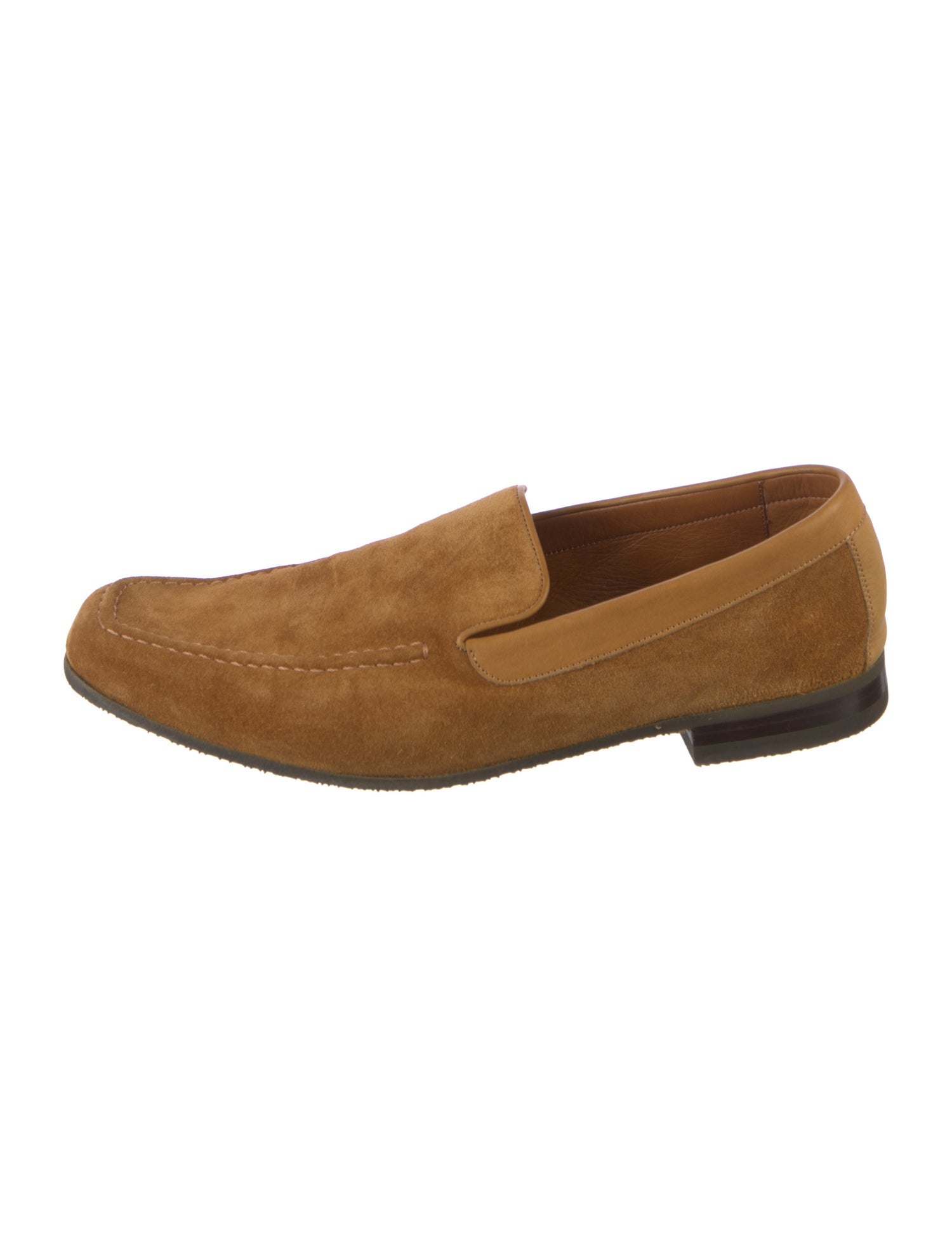 John Lobb Suede Cutout Accent Loafers
