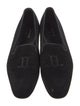 John Lobb Suede Embroidered Accent Loafers