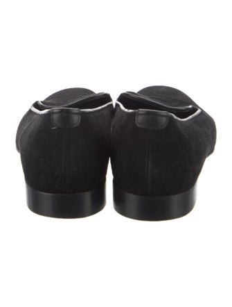 John Lobb Suede Embroidered Accent Loafers