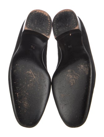 John Lobb Suede Embroidered Accent Loafers