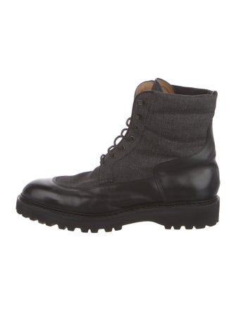 John Lobb Leather Combat Boots