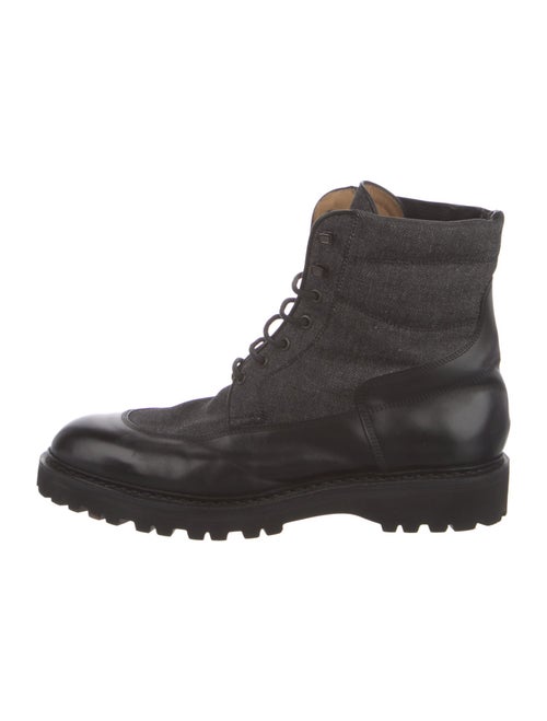 John Lobb Leather Combat Boots