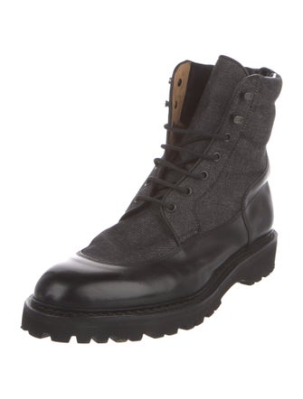 John Lobb Leather Combat Boots