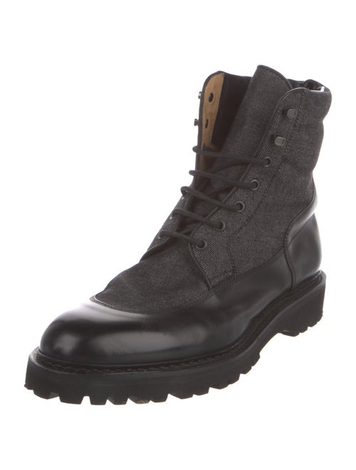 John Lobb Leather Combat Boots