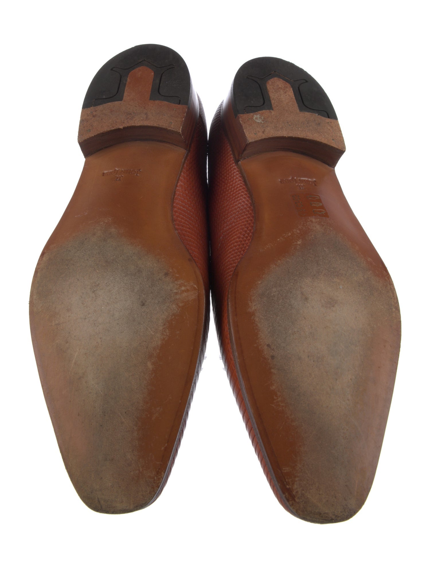 John Lobb Leather Animal Print Oxfords