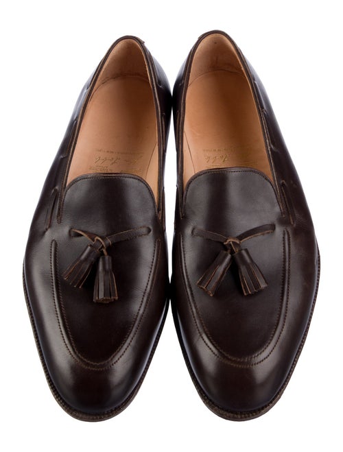 John Lobb Leather Tassel Accents Dress Loafers