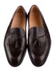 John Lobb Leather Tassel Accents Dress Loafers