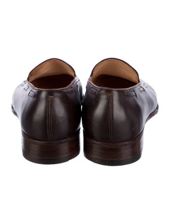 John Lobb Leather Tassel Accents Dress Loafers