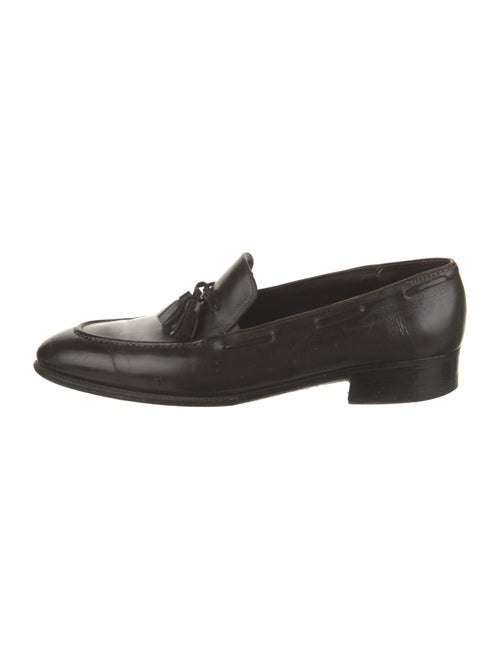 John Lobb Leather Tassel Accents Dress Loafers