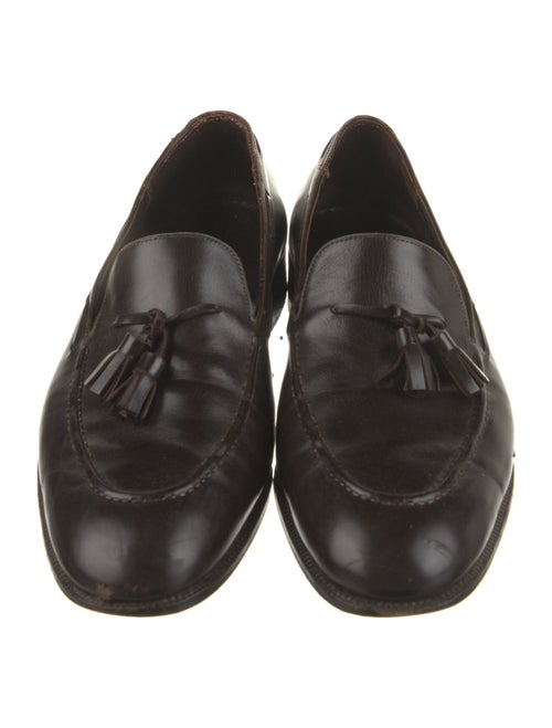 John Lobb Leather Tassel Accents Dress Loafers
