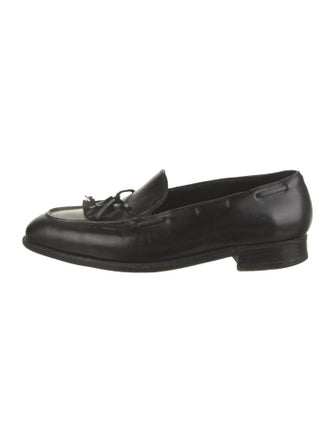 John Lobb Leather Tassel Accents Dress Loafers