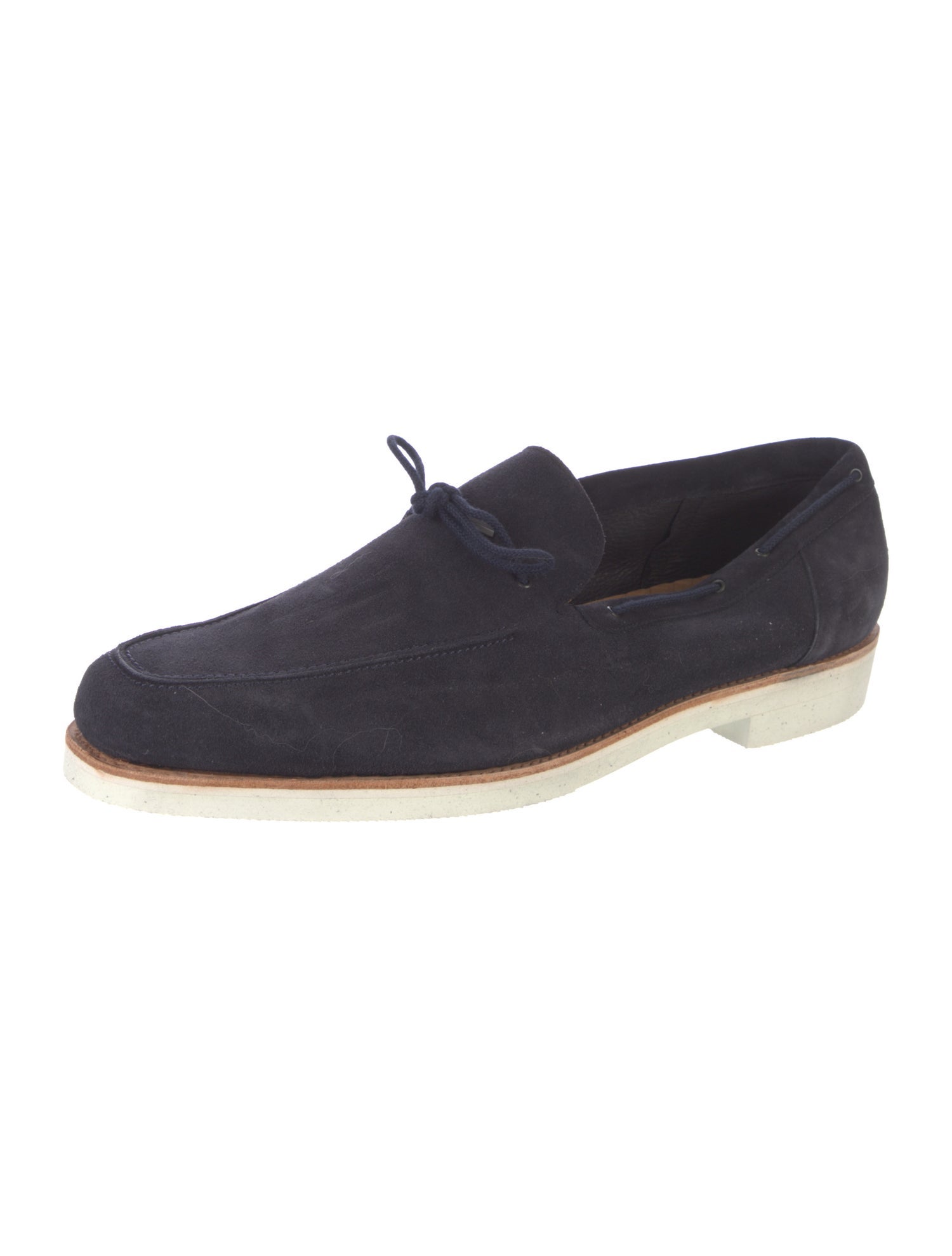 John Lobb Suede Bow Accents Loafers