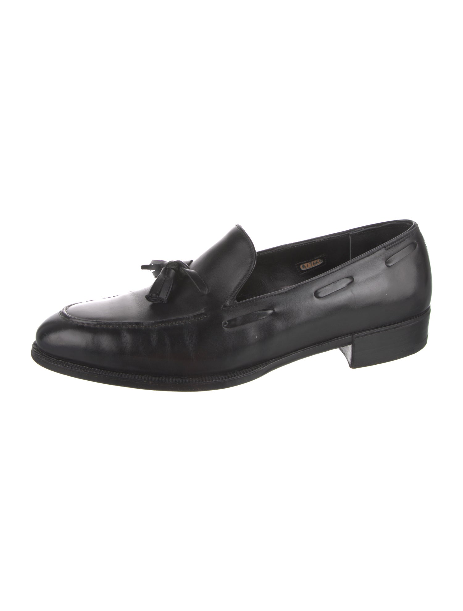 John Lobb Leather Tassel Accents Dress Loafers