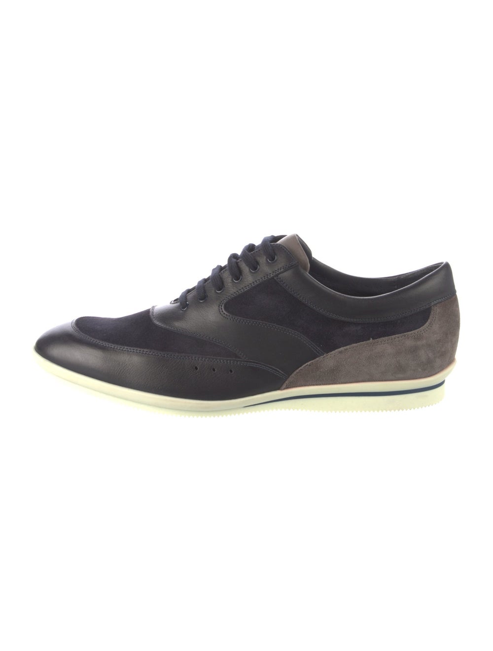John Lobb Leather Colorblock Pattern Oxfords - image 1