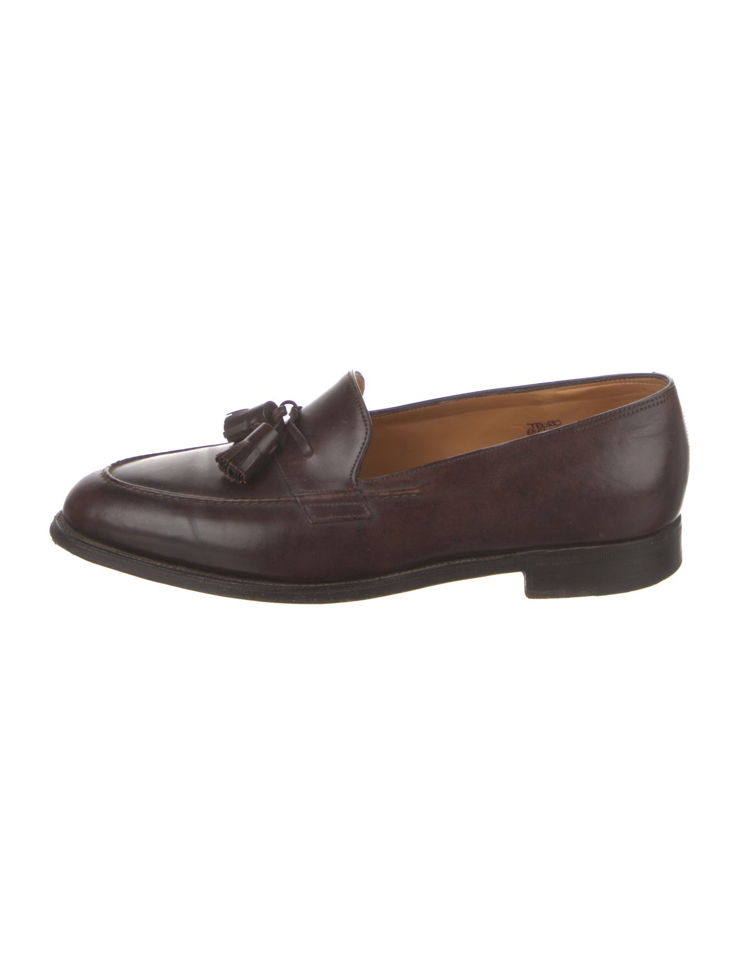 John Lobb Leather Tassel Accents Dress Loafers