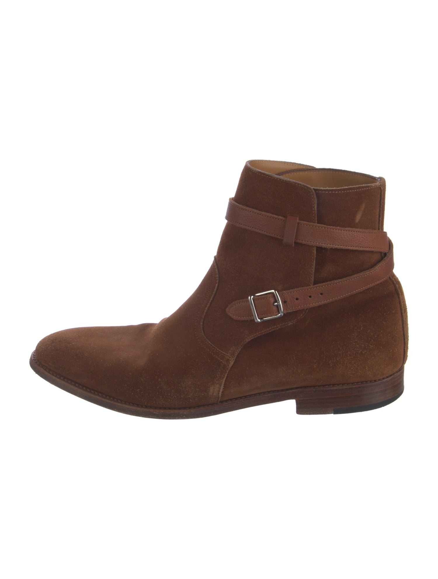 John Lobb Suede Leather Trim Embellishment Boots