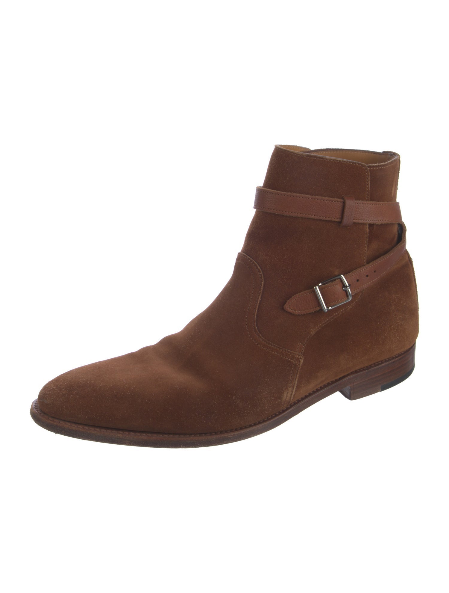 John Lobb Suede Leather Trim Embellishment Boots