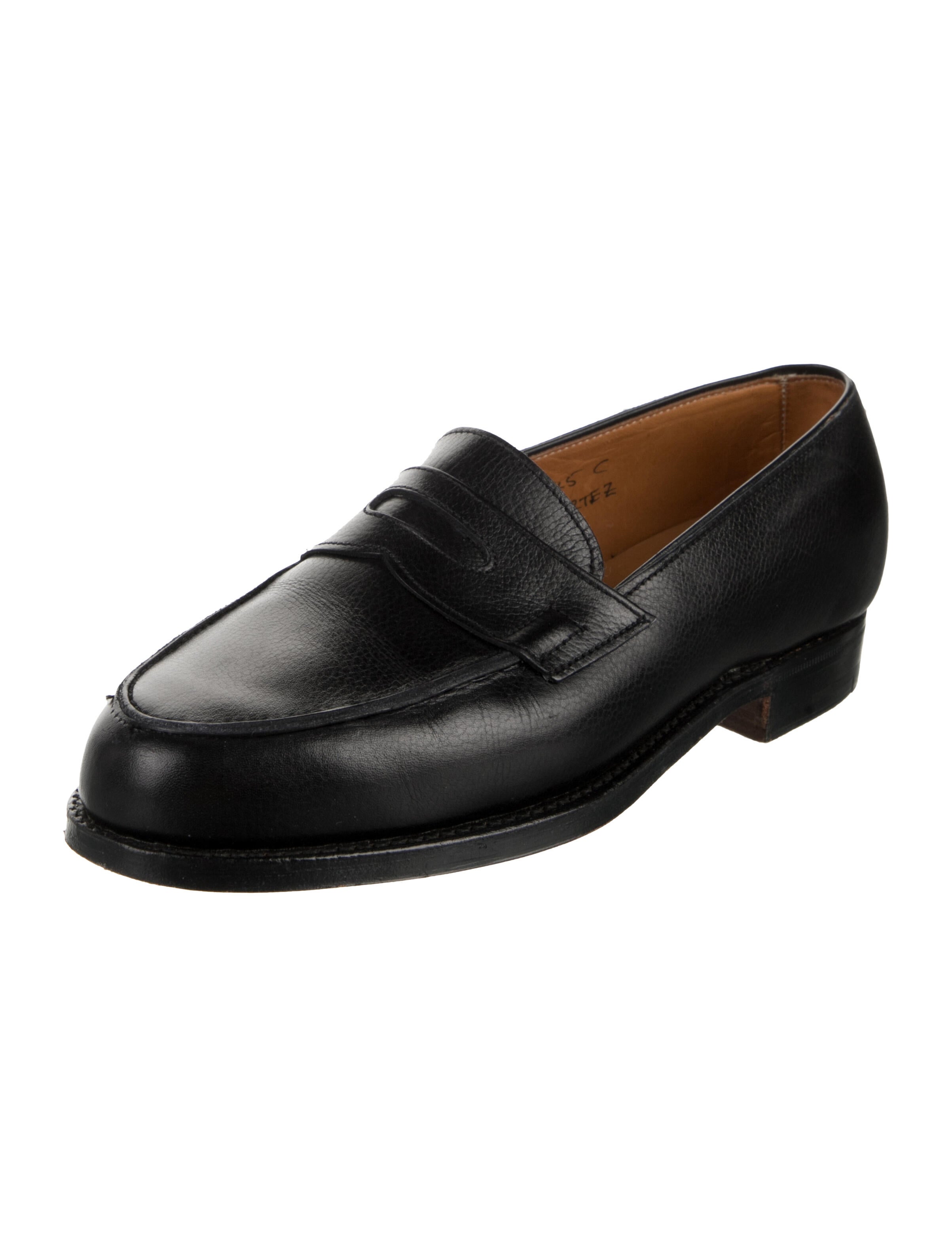 John Lobb Leather Cutout Accent Dress Loafers