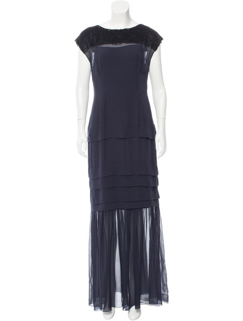 Jonathan Saunders Embellished Silk Dress Navy