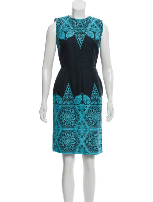 Jonathan Saunders Printed Sheath Dress blue